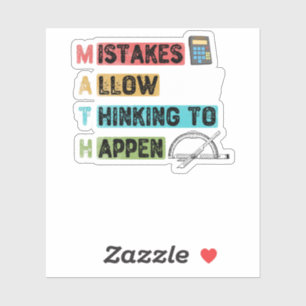 Pegatina Divertidas matemáticas. Los Errores Permiten Que 