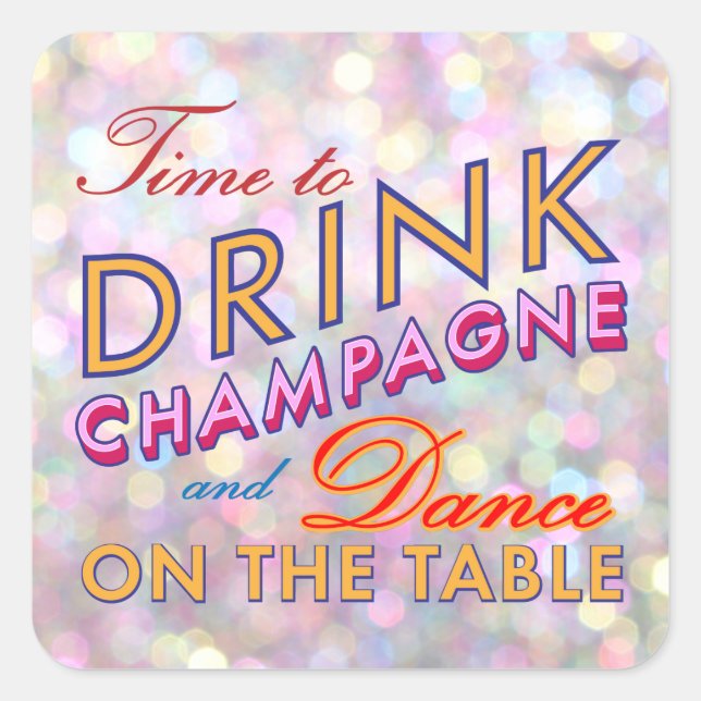 Pegatina divertido, alegre y colorido (Anverso)