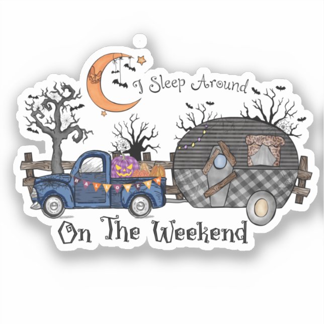 Pegatina Divertido campamento de Halloween (Anverso)