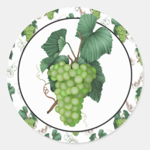 Pegatina divertido de alimentos de uva verde