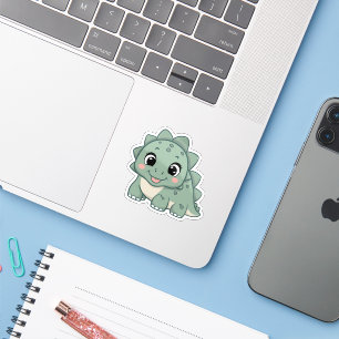 Pegatina Divertido decorado de dinosaurio dino kawaii lindo