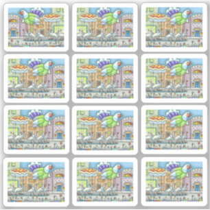 PEGATINA DIVERTIDO DÍA DE AGRADECIMIENTO DESFILE TURQUÍA BA