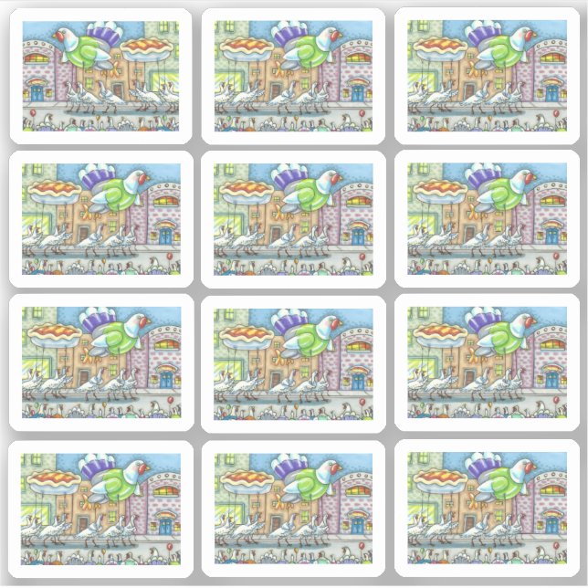 PEGATINA DIVERTIDO DÍA DE AGRADECIMIENTO DESFILE TURQUÍA BA (Anverso)