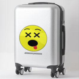Pegatina Divertido emoticono Emoji Amarillo cara Añadir nom