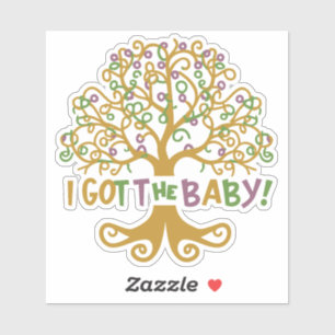 Pegatina Divertido Mardi Gras Tengo La Alerta De Embarazo I