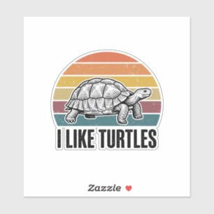 Pegatina Divertido Me Gustan las Tortugas Camiseta con Grab