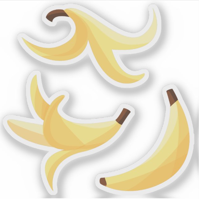 Pegatina Divertido patrón de plátano amarillo retro editabl (Anverso)