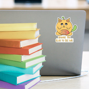Pegatina Divertido Personalizado de gato Naranja de Kawaii