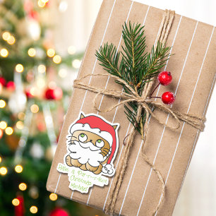 Pegatina Divertido Personalizado de gatos Navidades curos