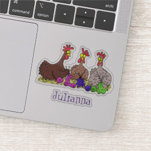 Pegatina Divertido personalizado de pollos de punto