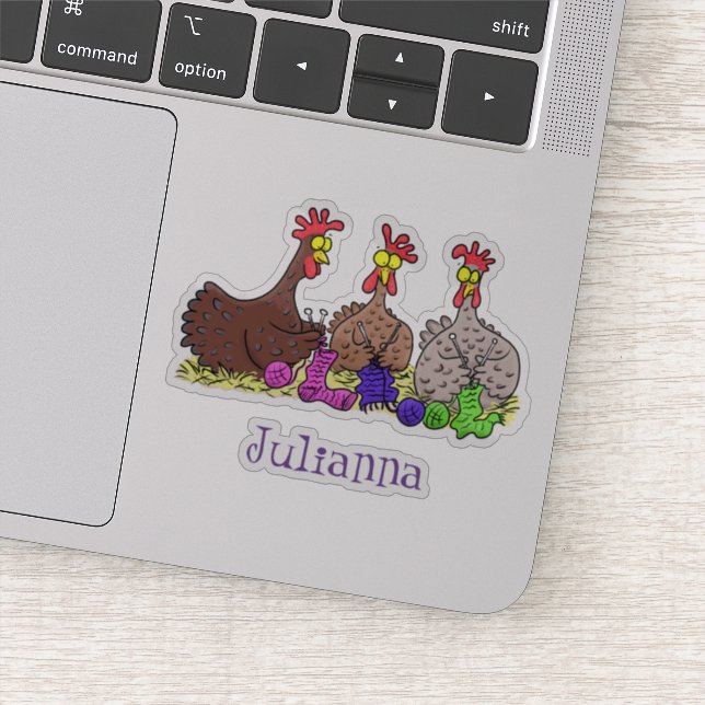 Pegatina Divertido personalizado de pollos de punto (Detalle)