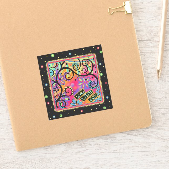 Pegatina Divertido Vivo Alegre Con Colorido Alegre (Cuaderno)