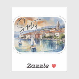 Pegatina Dividir acuarela de Croacia