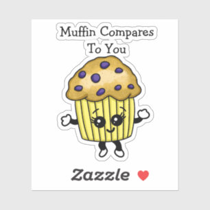 Pegatina Diviértete con el juego de palabras del muffin de 