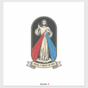 Pegatina Divina Misericordia Jesús Vintage