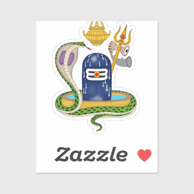 Pegatina Divine Shivlingam Stickers – Sacred Lord Shiva Art (Hoja)