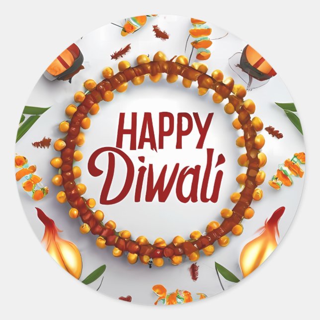 Pegatina Diwali para regalos (Anverso)