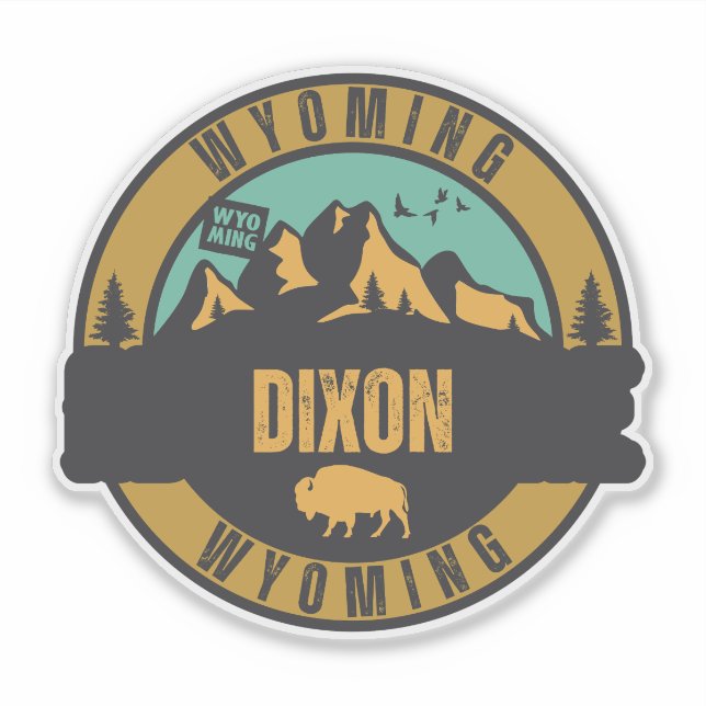 Pegatina Dixon, Wyoming (Anverso)
