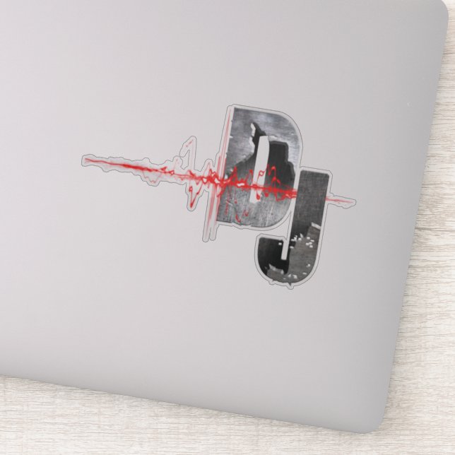 Pegatina DJ. Siente la música (Detalle)