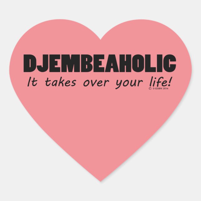 Pegatina Djembeholic Life Heart (Anverso)