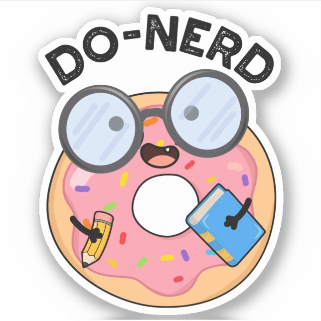 Pegatina Do-nerd Funny Nerdy Donut Pun (Anverso)
