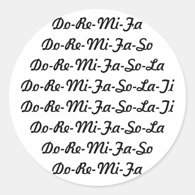 Pegatina Do-Re-Mi-Fa-So-La-Ti (Anverso)