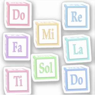 Pegatina Do Re Mi Fa Sol La Ti Solfege Musical.Bloques De B
