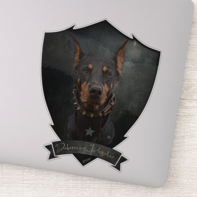 Pegatina Doberman Pinscher (Detalle)