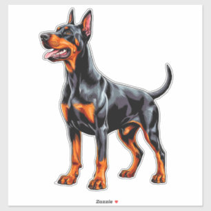 Pegatina Doberman Pinscher Vibrante
