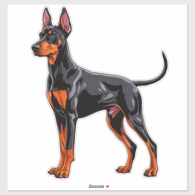 Pegatina Doberman Pinscher vibrante (Hoja)