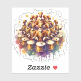 Pegatina Doce tambores tamborileando doce días de Navidades