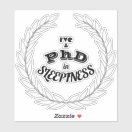 Pegatina Doctorado en Somnolencia Chiste Académico Divertid