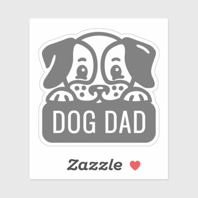 Pegatina Dog Dad (Hoja)