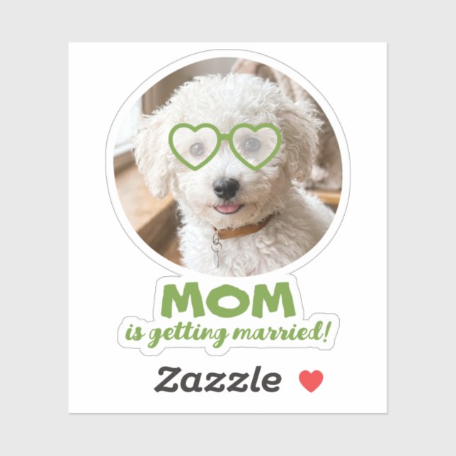 Pegatina Dog Face Bachelorette Bridal Pet Photo Favors (Hoja)