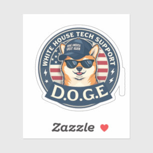 Pegatina Doge de apoyo técnico de la Casa Blanca