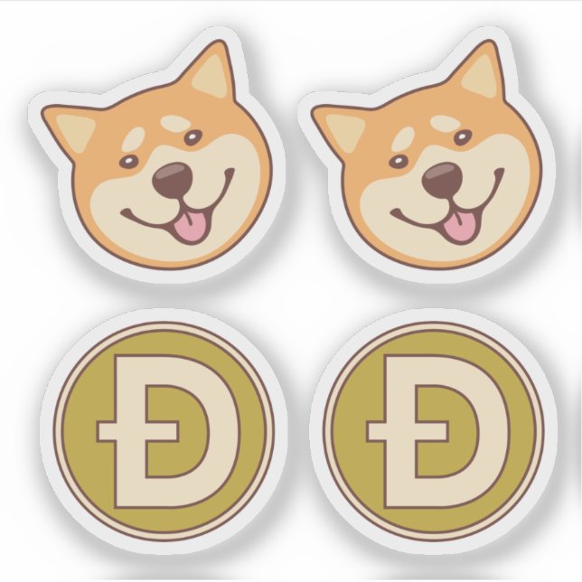 Pegatina Dogecoin Shiba Inu (Anverso)