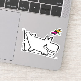 Pegatina Doggy with Dragonfly disfruta de P Doodle