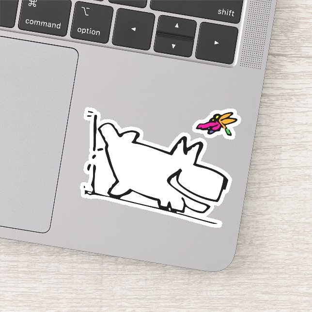 Pegatina Doggy with Dragonfly disfruta de P Doodle (Detalle)