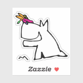 Pegatina Doggy with Dragonfly Doodle