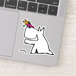Pegatina Doggy with Dragonfly Doodle