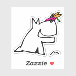 Pegatina Doggy with Dragonfly Doodle