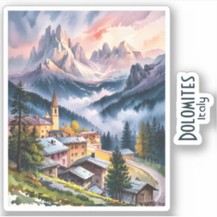 Pegatina Dolomitas personalizadas Italia Alpes Montañas Acu