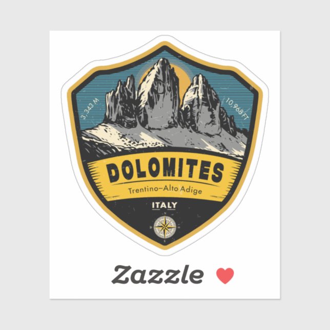 Pegatina Dolomites, Alpine Adventure , italy  (Hoja)