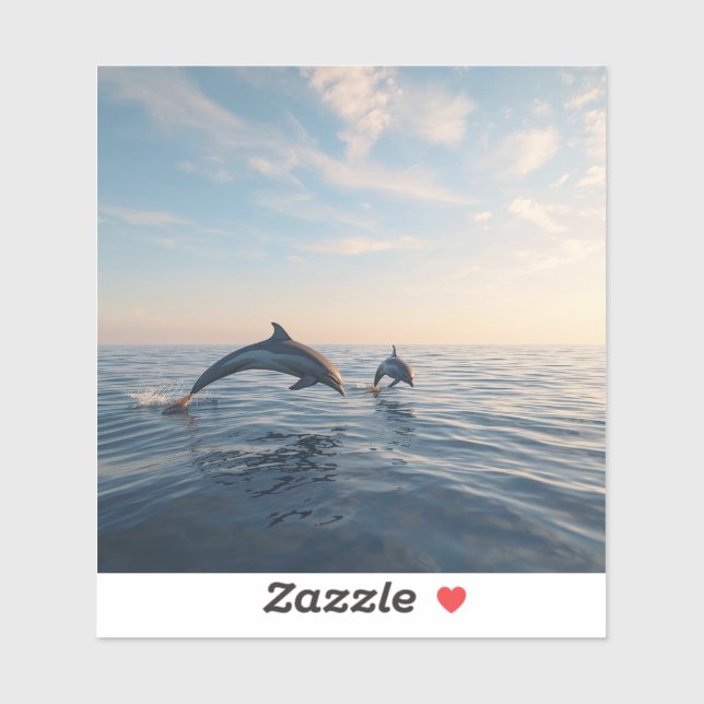 Pegatina Dolphin love (Hoja)