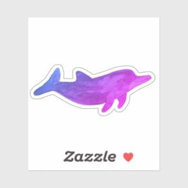 Pegatina Dolphin morado índigo acuarela