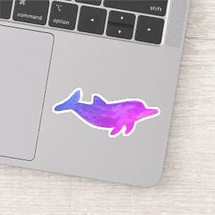 Pegatina Dolphin morado índigo acuarela