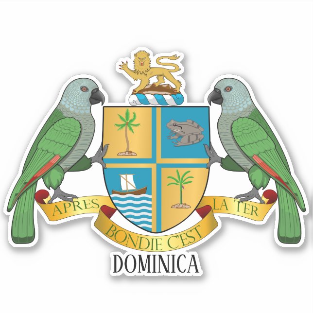 Pegatina Dominica Escudo Nacional De Armas Patriótico (Anverso)
