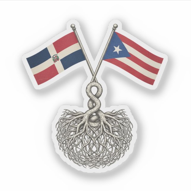 Pegatina Dominican-Puerto Rican (Anverso)