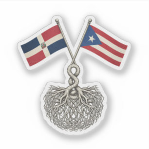 Pegatina Dominico-Puertorriqueño