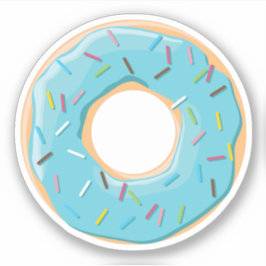 Pegatina Dona azul pastel con sprinkles de caramelo